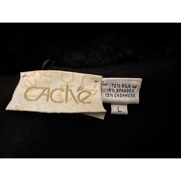 Vintage y2k cache gorgeous beaded velvet collar button up cardigain size large - Picture 3 of 3